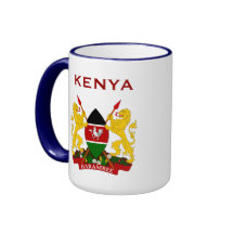 Le manteau du Kenya des bras et le drapeau attaque Tasses À Café