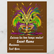 Le mardi gras Carvinal 8,5" x 11" regarde svp des  Prospectus Avec Motif