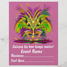 Le mardi gras Carvinal 8,5" x 11" regarde svp des  Prospectus Avec Motif