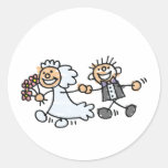 Le mariage de jeunes mariés s'enfuient pour se mar adhésifs