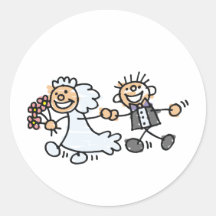 Le mariage de jeunes mariés s'enfuient pour se mar adhésifs
