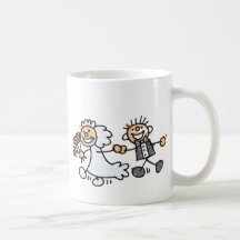 Le mariage de jeunes mariés s'enfuient pour se mar tasse à café