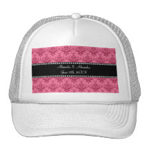 Le mariage favorise la damassé rose casquettes de camionneur