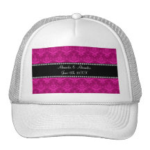 Le mariage favorise la damassé rose magenta casquettes