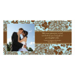 Le mariage lunatique bleu de Brown vous remercient Carte Avec Photo