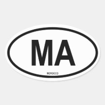Le Maroc Autocollant Ovale