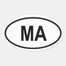 Le Massachusetts "mA " Autocollants Ovales