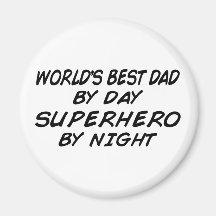 Le meilleur papa du monde - super héros magnets pour réfrigérateur