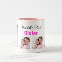 Le meilleur rose de tasse de photo de la soeur du 