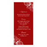 Le menu de mariage carde le blanc rouge de monogra double carte en  couleur