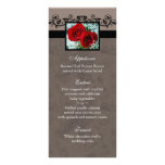 Le menu de mariage carde le coeur de roses rouges cartes doubles customisables