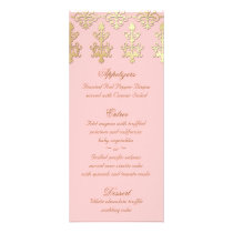 Le menu indien de mariage carde la damassé d'or de cartes publicitaires