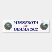 Le Minnesota pour l'autocollant 2012 d'Obama Autocollants Pour Voiture