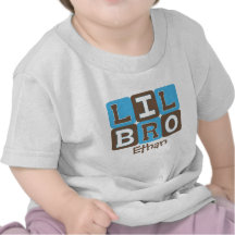 Le mod bloque Lil Bro - bleu et Brown personnalisé T-shirt