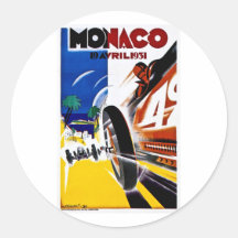 Le Monaco 1931 Grand prix - affiche vintage de cou Autocollants