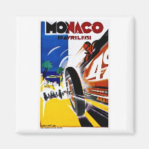 Le Monaco 1931 Grand prix - affiche vintage de cou Magnets Pour Réfrigérateur