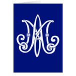 Le monogramme de Mary avec des roses Cartes De Vœux