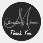 Le monogramme de Merci de mariage appelle Stiicker Adhésif