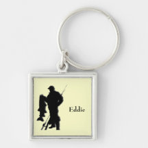 Le monogramme de pêcheur folâtre Keychain Porte-clés
