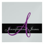 Le monogramme d'invitation de noces d'argent appel