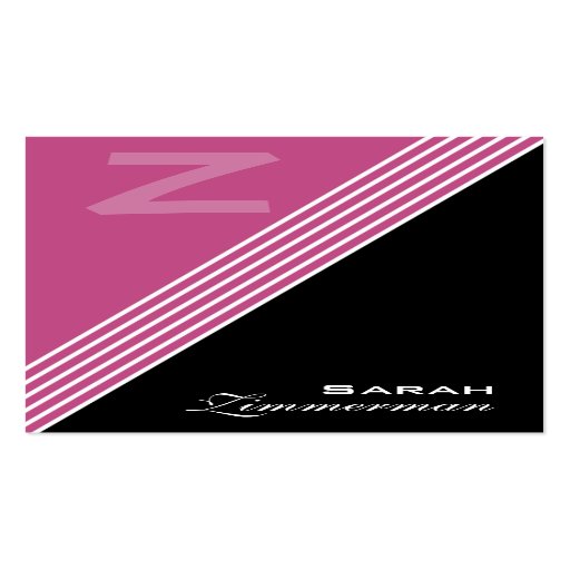 Le monogramme pêche le carte de visite de Fuschia