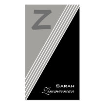 Le monogramme pêche le carte de visite de gris d'a