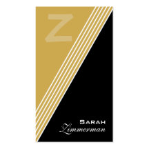 Le monogramme pêche le carte de visite d'or