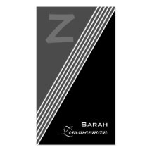 Le monogramme pêche le carte de visite gris