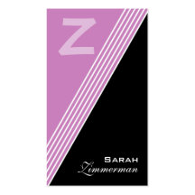 Le monogramme pêche le carte de visite lilas