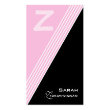 Le monogramme pêche le carte de visite rose