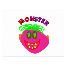 Le monstre badine des cadeaux "art rose adorable d cartes postales