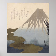Le mont Fuji sous la neige Affiches
