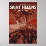 Le Mont Saint Helens - explosion - affiche de voya