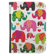 Le motif coloré d'enfants d'éléphant allument la c coques kindle