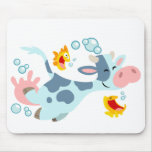 Le mousepad d'amis de vache marine et de poissons tapis de souris