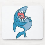 Le mousepad riant de bande dessinée de requin tapis de souris