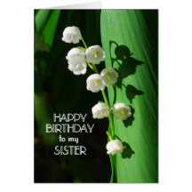 Le muguet de soeur de joyeux anniversaire cartes de vœux