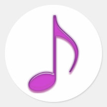 Le musical pourpre gravent la 8ème note autocollant rond