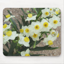 Le narcisse blanc fleurit Mousepad Tapis De Souris