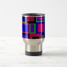Le néon couvre de tuiles la tasse en acier