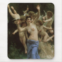 Le nid de la guêpe par Bouguereau, art victorien d Tapis De Souris