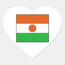 Le Niger - le drapeau de Nigerien Autocollant En Cœur