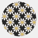 Le noir avec la marguerite fleurit des autocollant