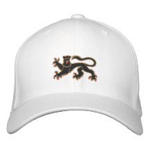 Le noir et le lion effréné d'or ont brodé le casqu casquettes de baseball brodées