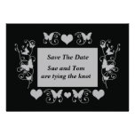 le noir, mariage, font gagner la date, amusement invitation