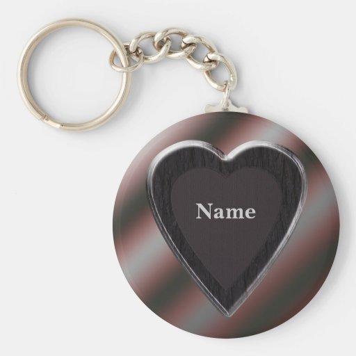 Le nom barre le coeur Keychain - modèle Porte-clefs