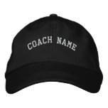 Le nom d'entraîneur a personnalisé le noir brodé d casquette brodée