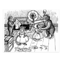 Le nounours essaye des vêtements cartes postales