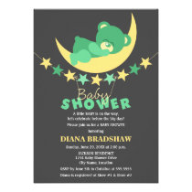 Le nounours vert de sommeil concernent le baby sho invitations