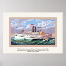 Le nouveau bateau à  vapeur grand posters
